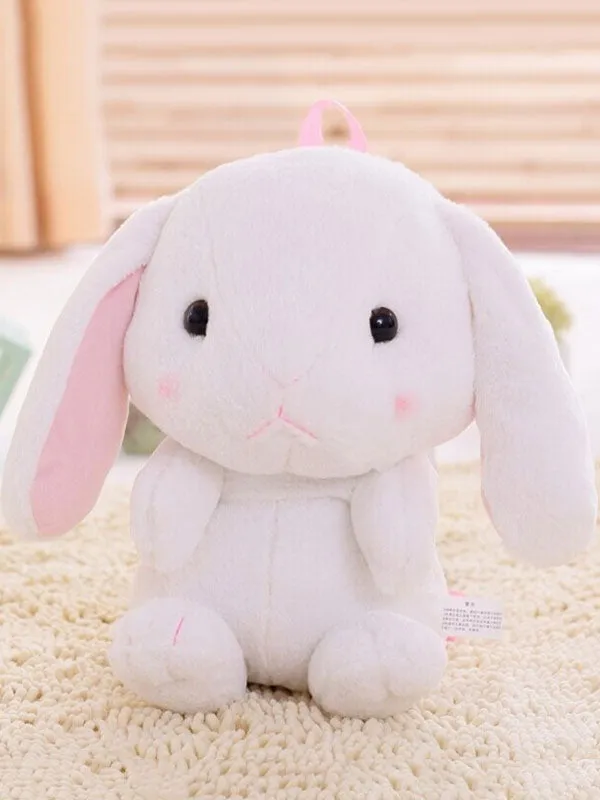 Sweet Lolita Backpack Faux Fur Cute Bunny Plush White Shoulder Bag