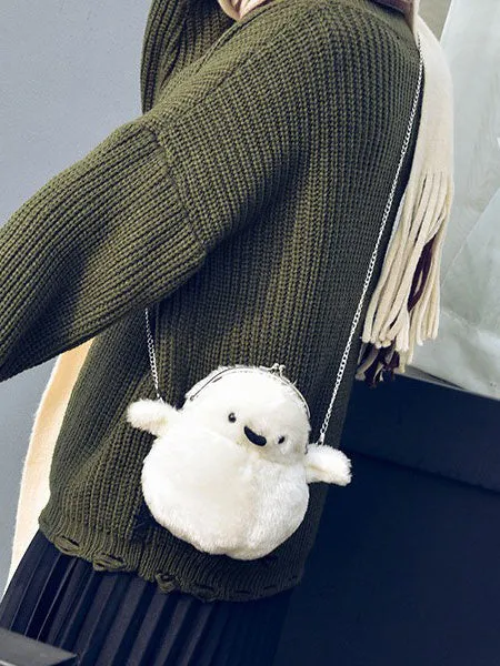 Sweet Lolita Bag Cute Chick Design Faux Fur Metal Detail Lolita Chain Bag