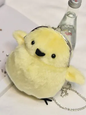 Sweet Lolita Bag Cute Chick Design Faux Fur Metal Detail Lolita Chain Bag
