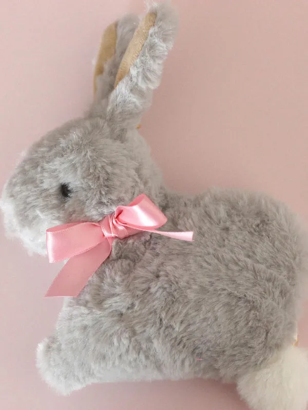 Sweet Lolita Handbag Cute Bunny Faux Fur Bow Pearl Lolita Shoulder Bag