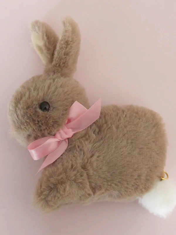 Sweet Lolita Handbag Cute Bunny Faux Fur Bow Pearl Lolita Shoulder Bag