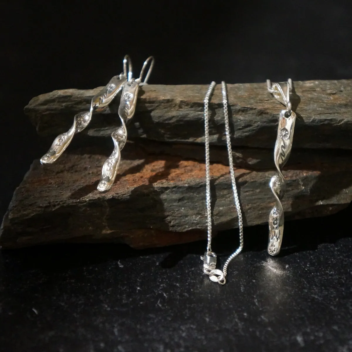 Twisted Prayer Stick Pendants & Earrings ~ Seven Sizes!