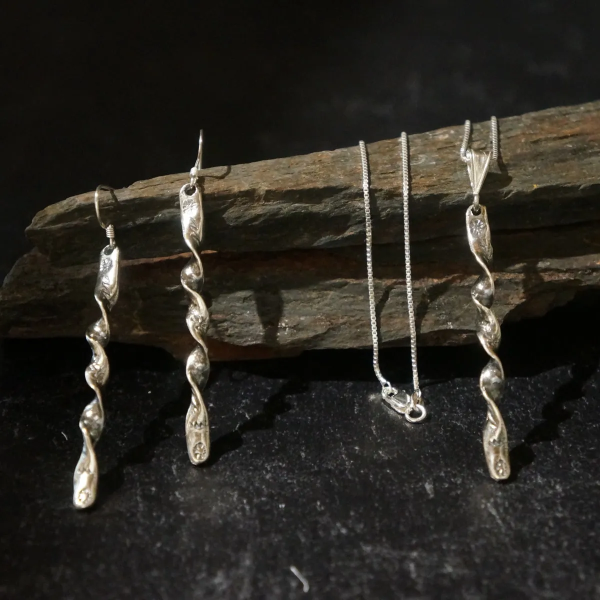 Twisted Prayer Stick Pendants & Earrings ~ Seven Sizes!