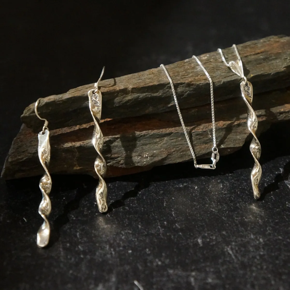 Twisted Prayer Stick Pendants & Earrings ~ Seven Sizes!
