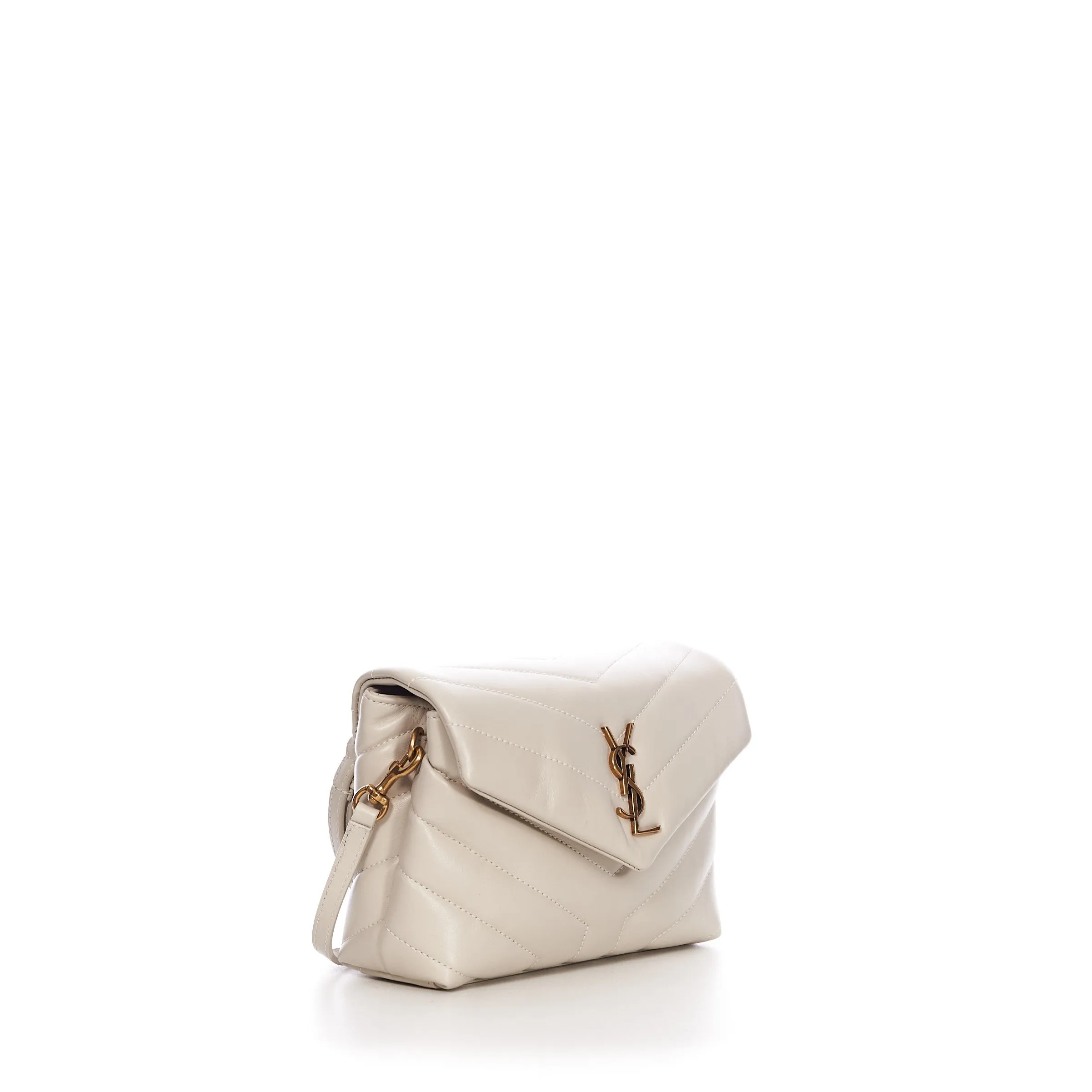 White Loulou Toy Strap Bag - Mini, Quilted Y Leather, YSL Cassandre