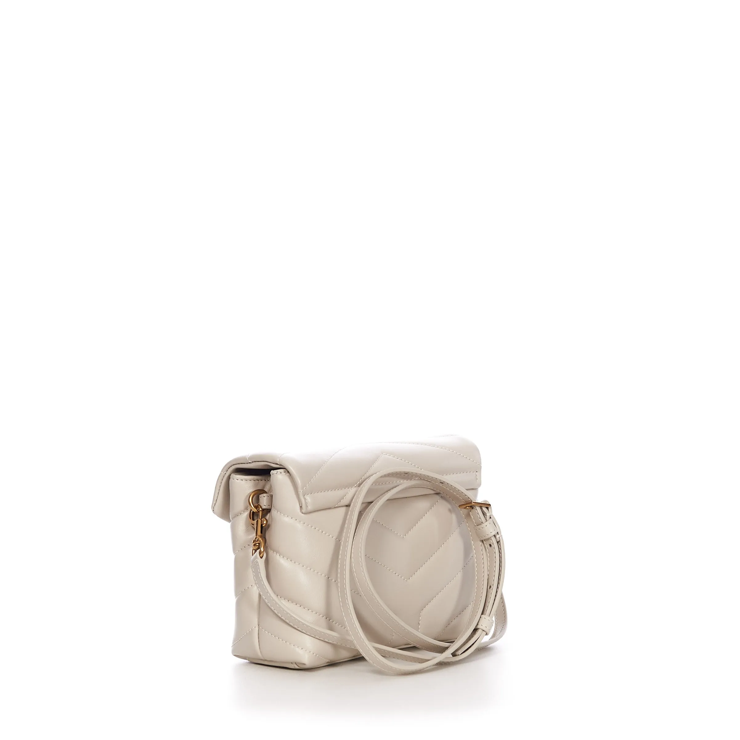 White Loulou Toy Strap Bag - Mini, Quilted Y Leather, YSL Cassandre