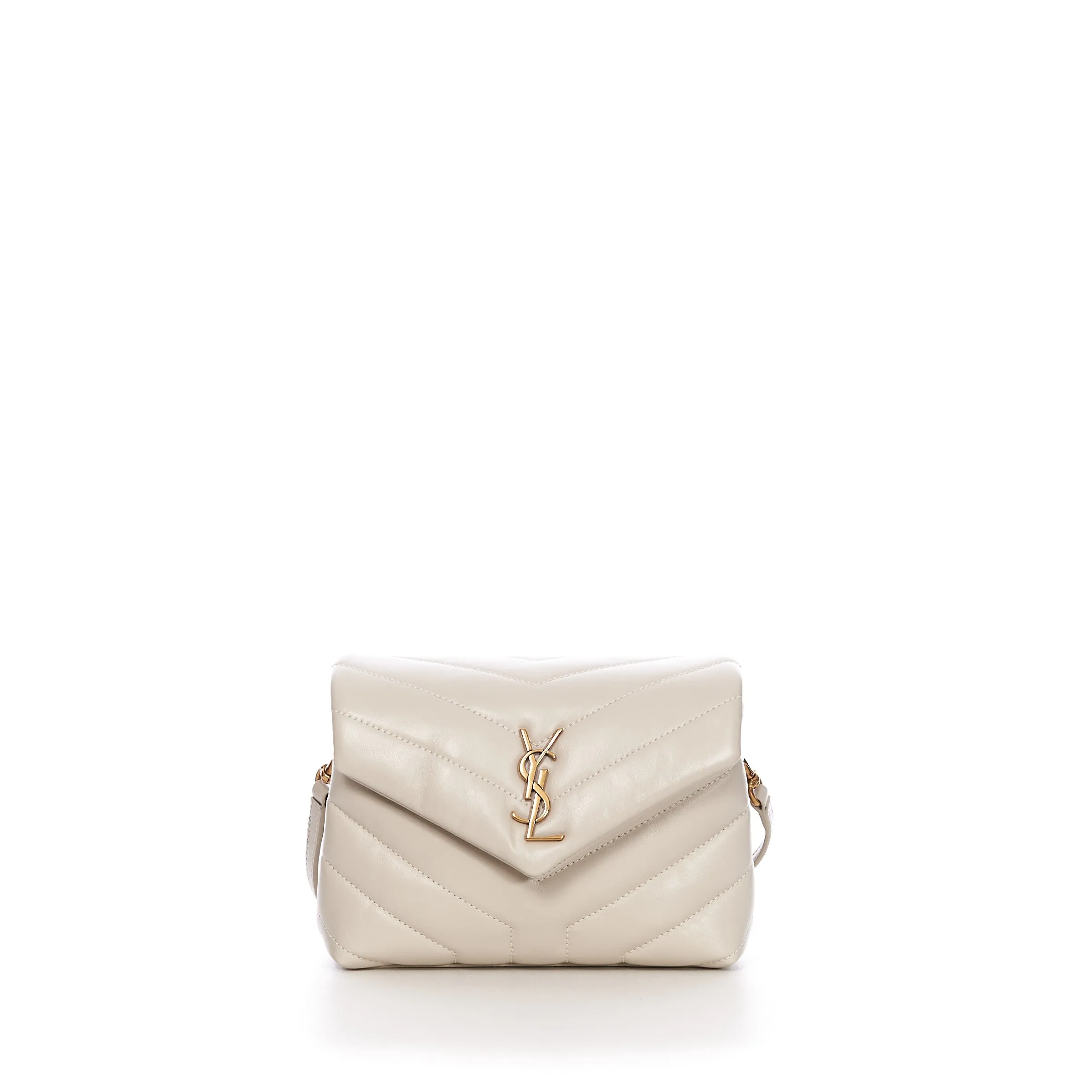 White Loulou Toy Strap Bag - Mini, Quilted Y Leather, YSL Cassandre