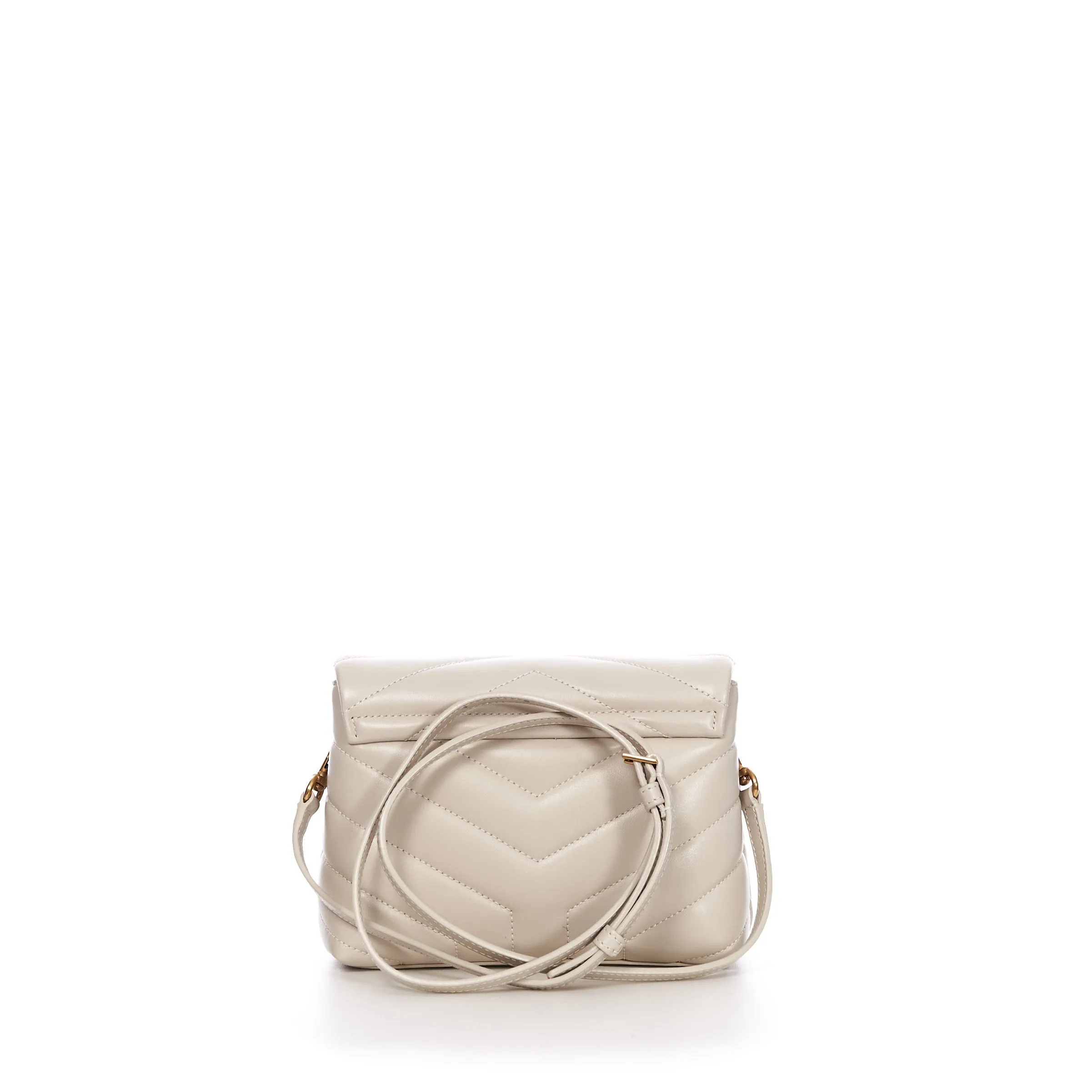 White Loulou Toy Strap Bag - Mini, Quilted Y Leather, YSL Cassandre