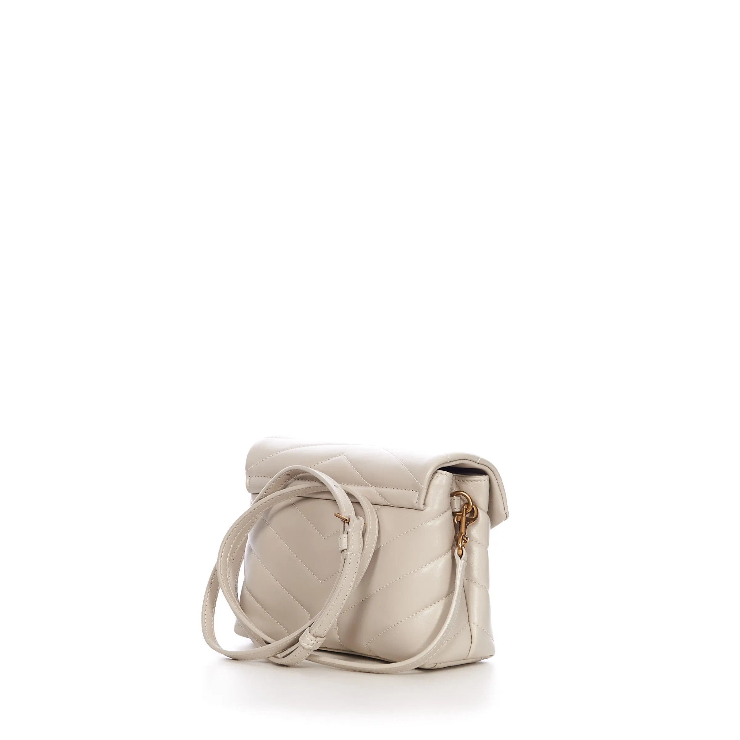 White Loulou Toy Strap Bag - Mini, Quilted Y Leather, YSL Cassandre