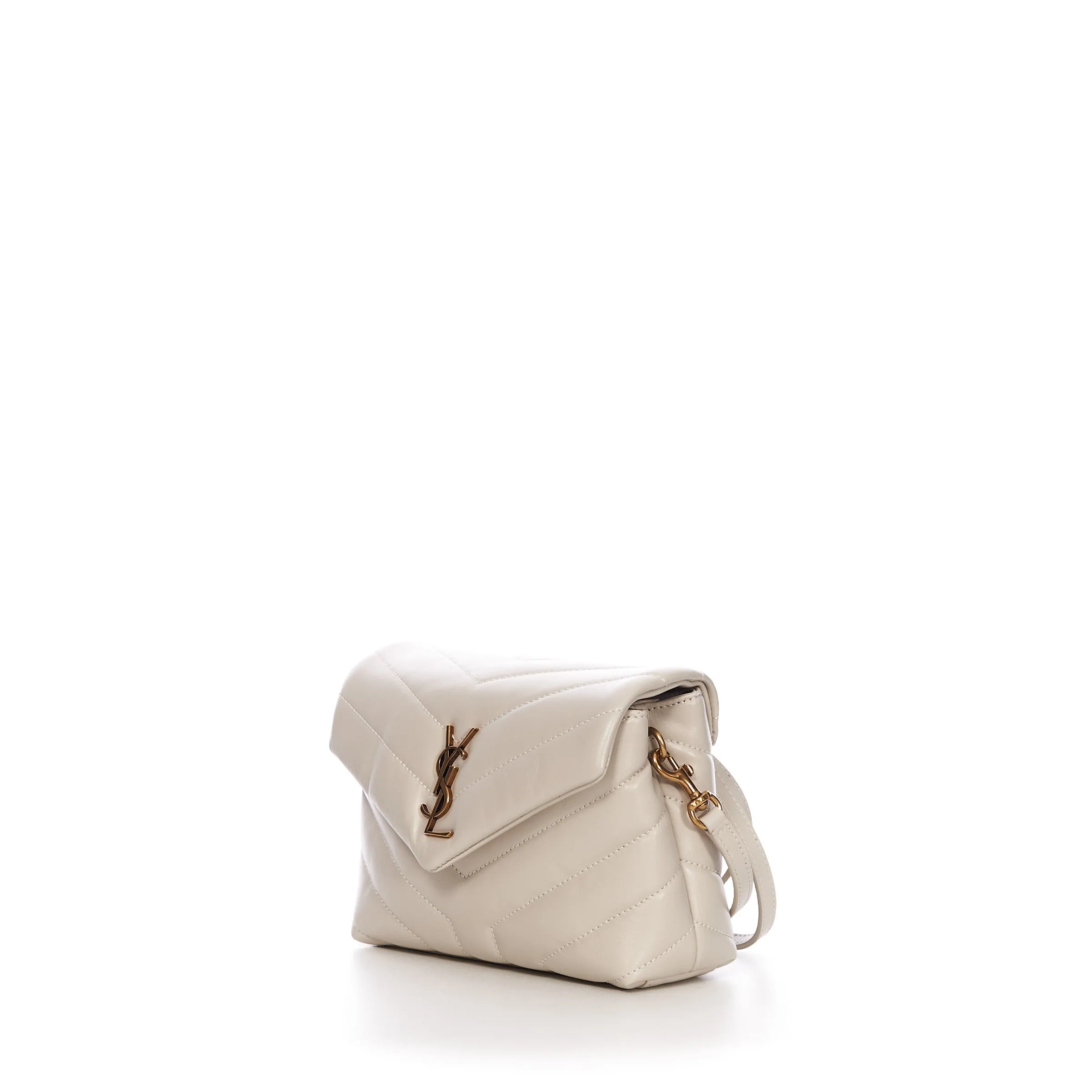 White Loulou Toy Strap Bag - Mini, Quilted Y Leather, YSL Cassandre
