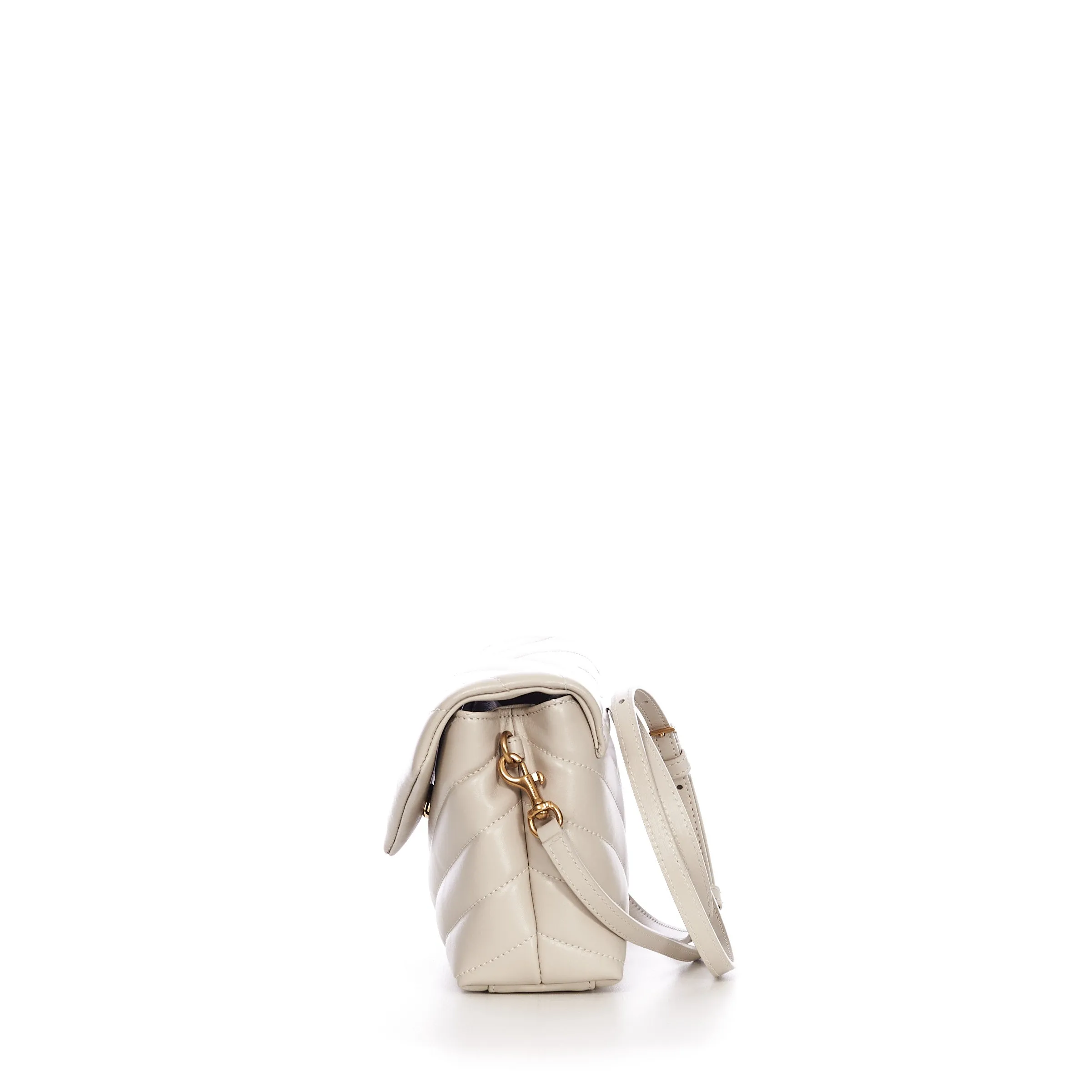 White Loulou Toy Strap Bag - Mini, Quilted Y Leather, YSL Cassandre