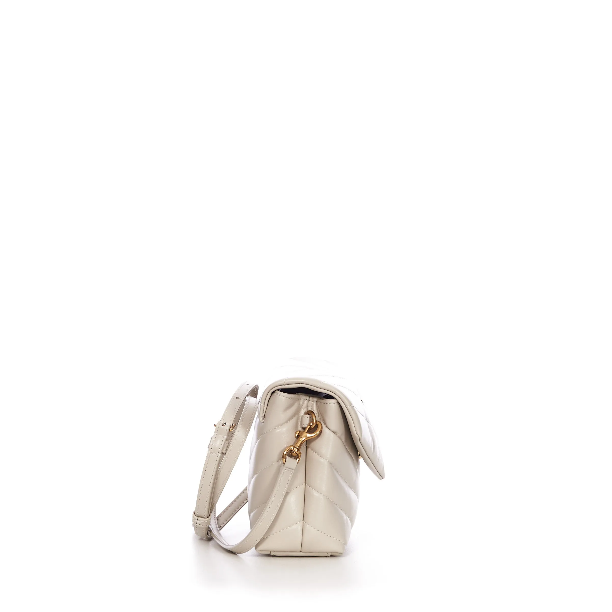 White Loulou Toy Strap Bag - Mini, Quilted Y Leather, YSL Cassandre