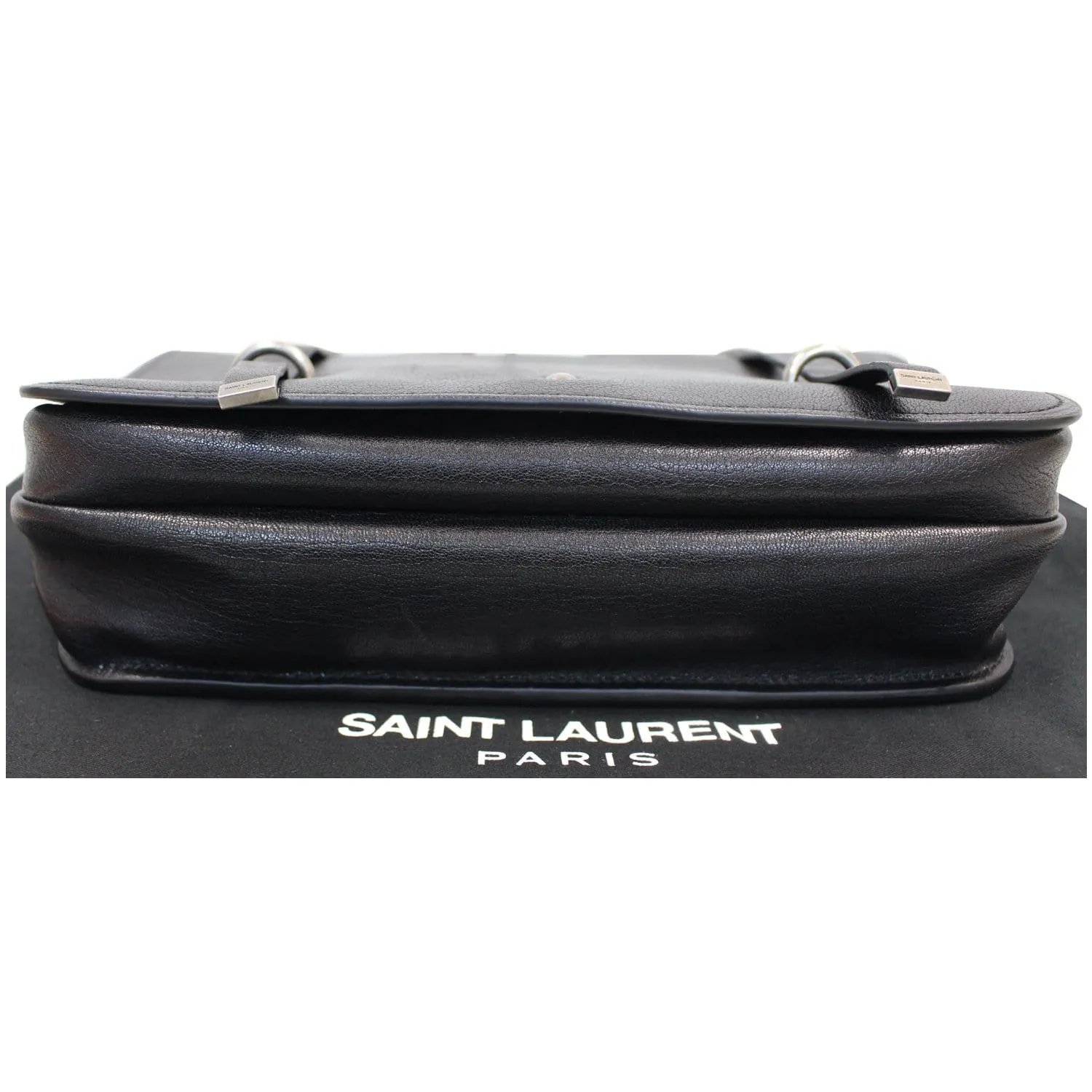 YVES SAINT LAURENT Large Charlotte Leather Messenger Bag Black