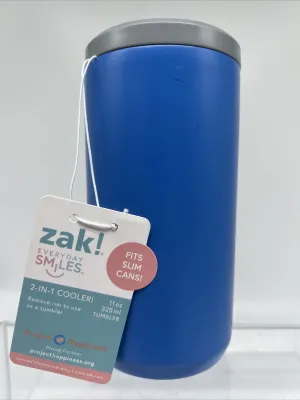 Zak! 2In1 Drink Cooler Vacuum Insulated Stainless Steel Tumbler Slim Cans Too 11