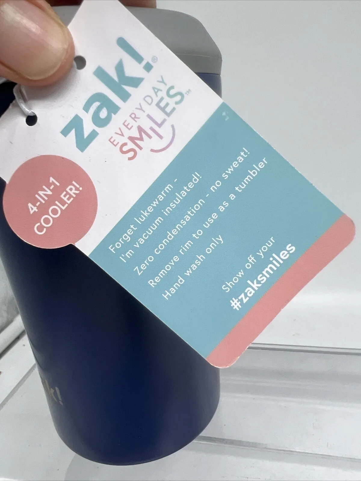 Zak! 4In1 Drink Cooler Insulated Stainless Steel Tumbler Bottle Cans 13oz