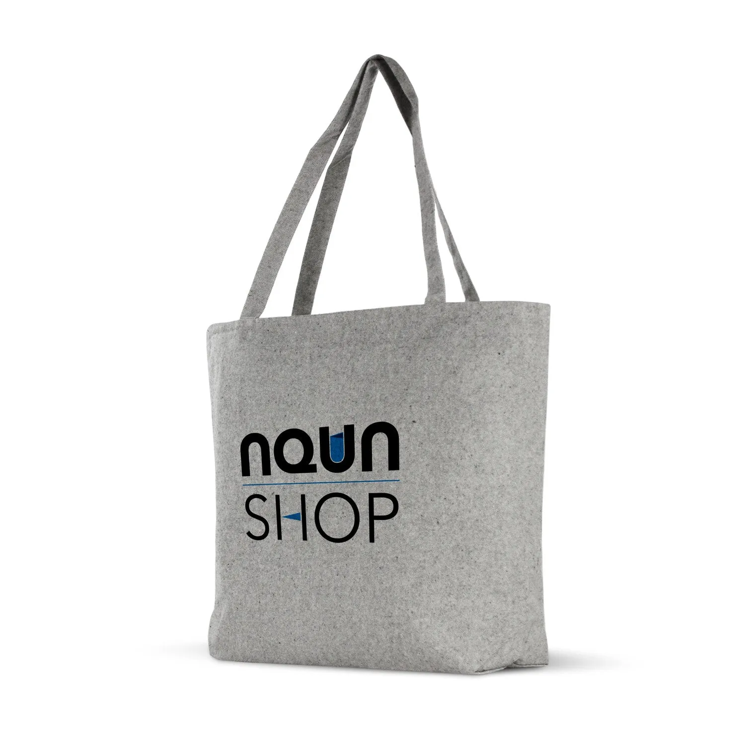Zippered Top Grey Tweed Tote