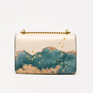 Zodiac Pisces Embroidery Crossbody Bag