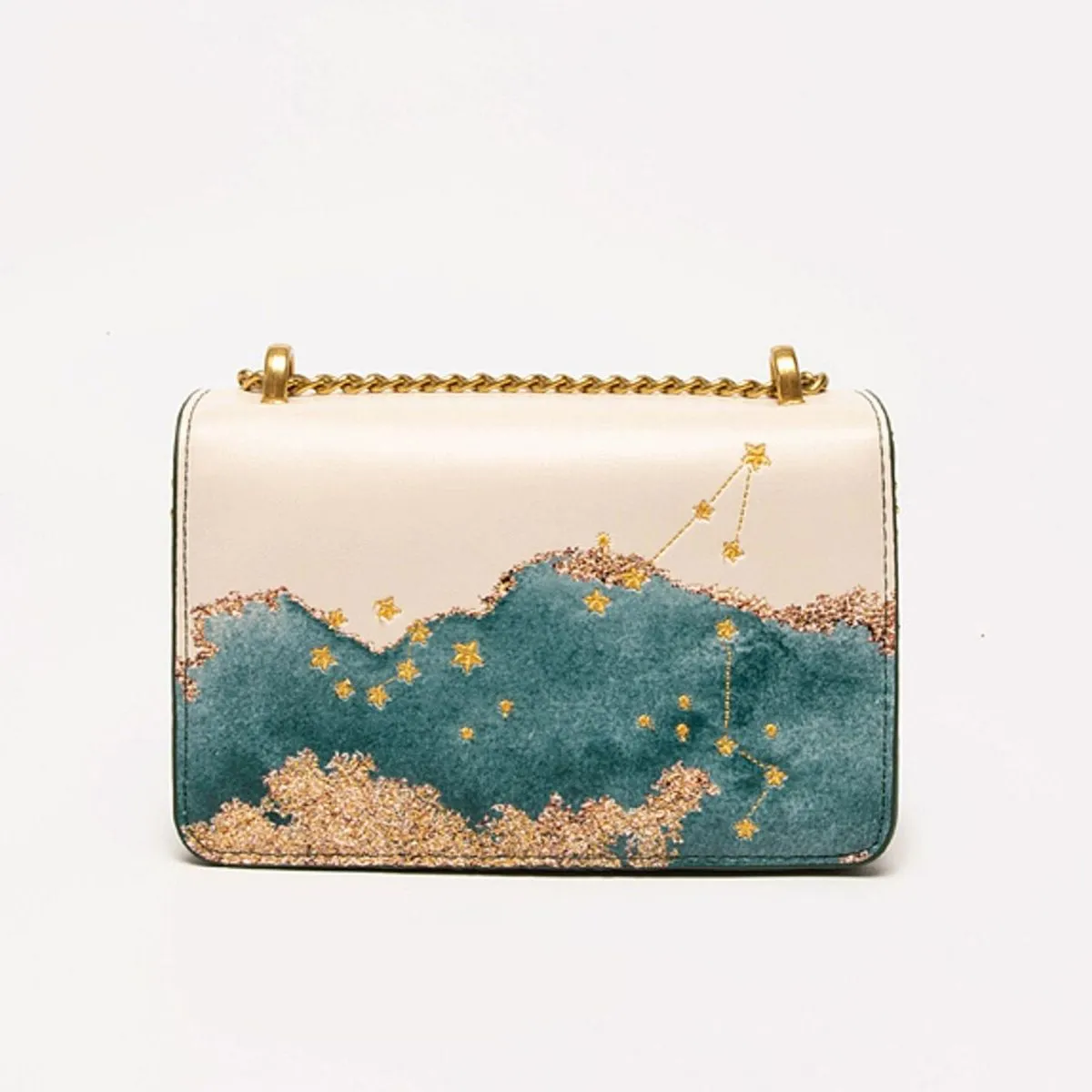 Zodiac Pisces Embroidery Crossbody Bag